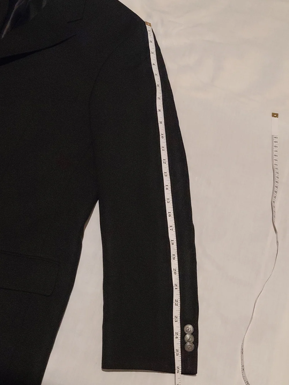 Bolzano Black Men's 3 Button Suit Jacket with Silver Buttons